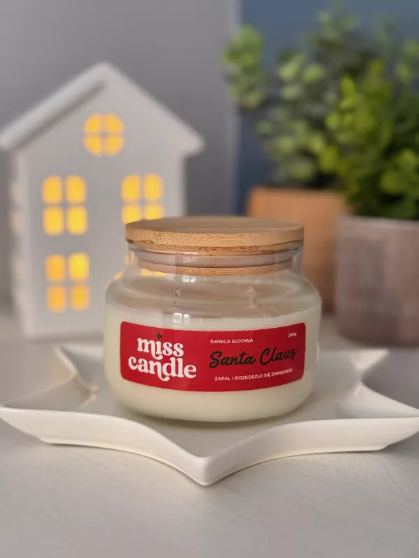 Świeca sojowa Santa Claus - dwuknotowa, 250g