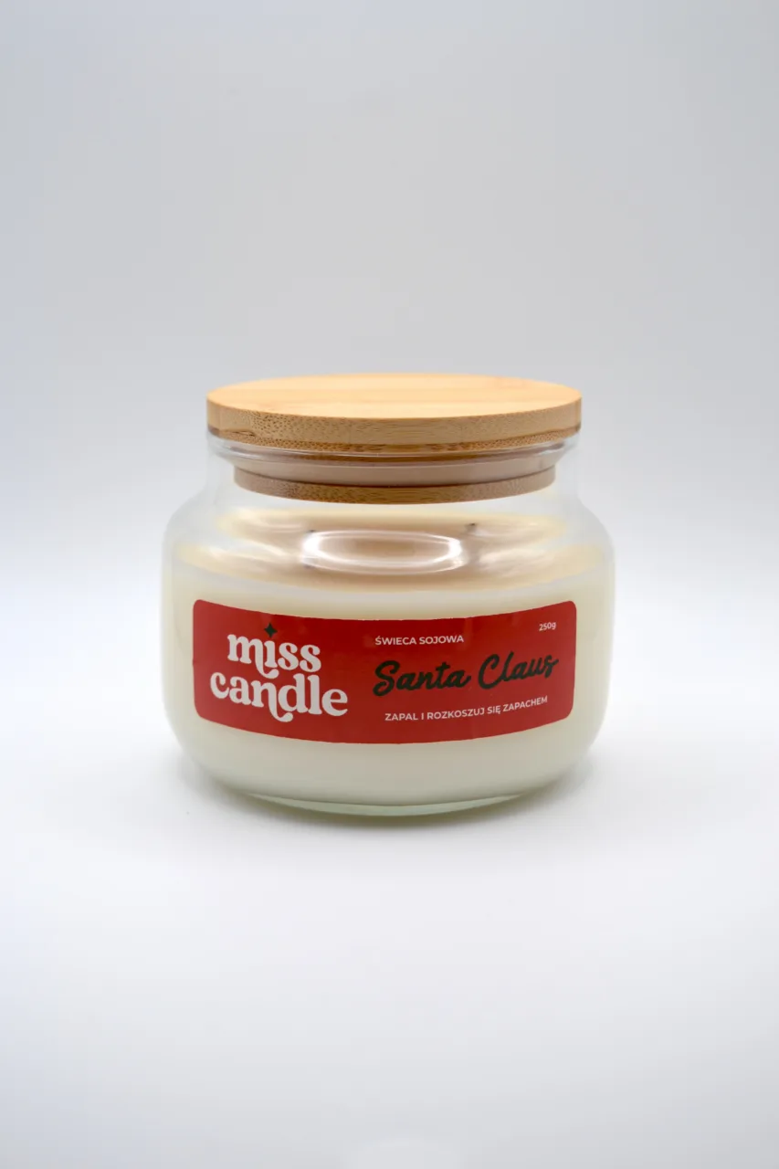 Świeca sojowa Santa Claus - dwuknotowa, 250g