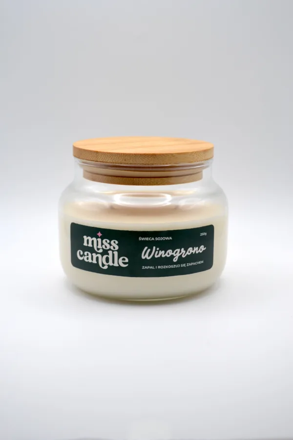 Świeca sojowa Winogrono - dwuknotowa, 250g
